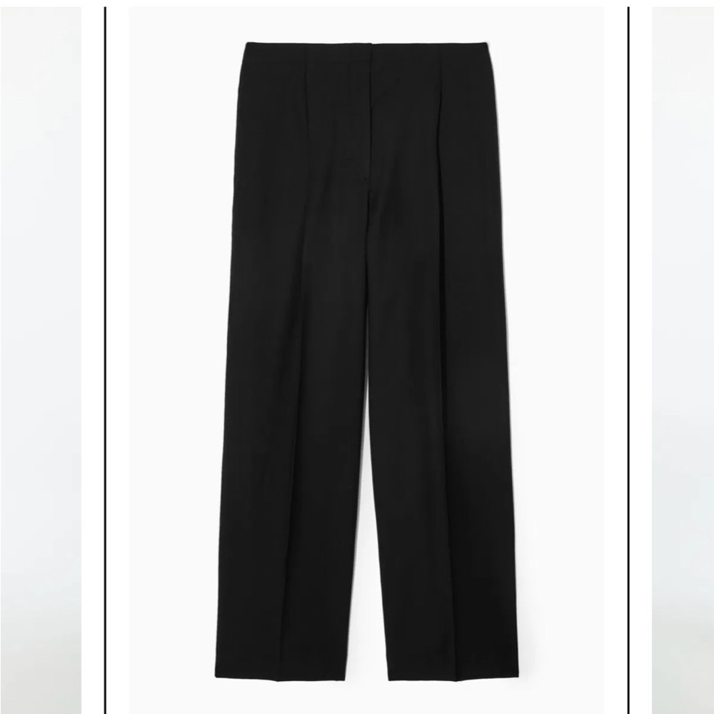 COS Pleated Wide Leg Lightweight Wool Pants